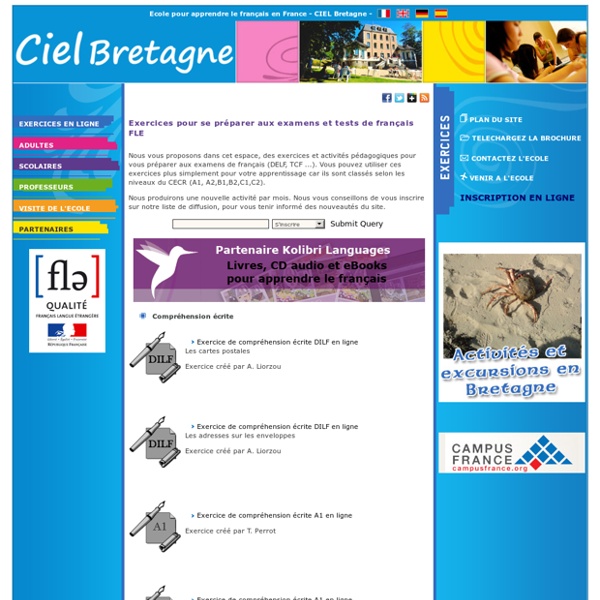 Exercices pour se préparer aux examens et tests de français FLE : DELF, DALF, DILF, TCF