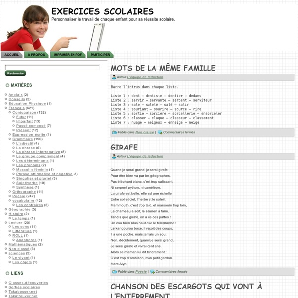 Exercices scolaires