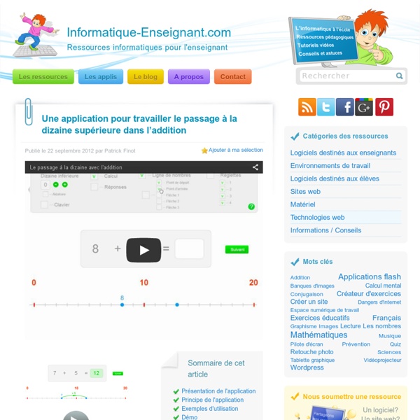 Exercices pour le passage à la dizaine supérieure (Addition)