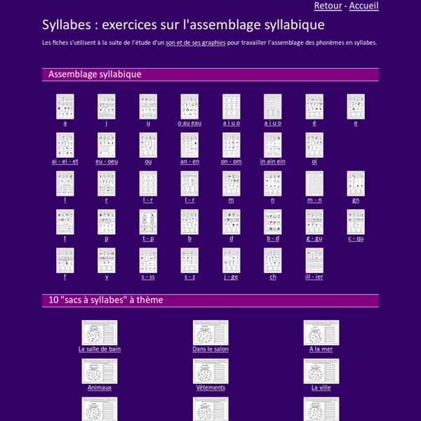 Exercices sur les syllabes GS CP CE1