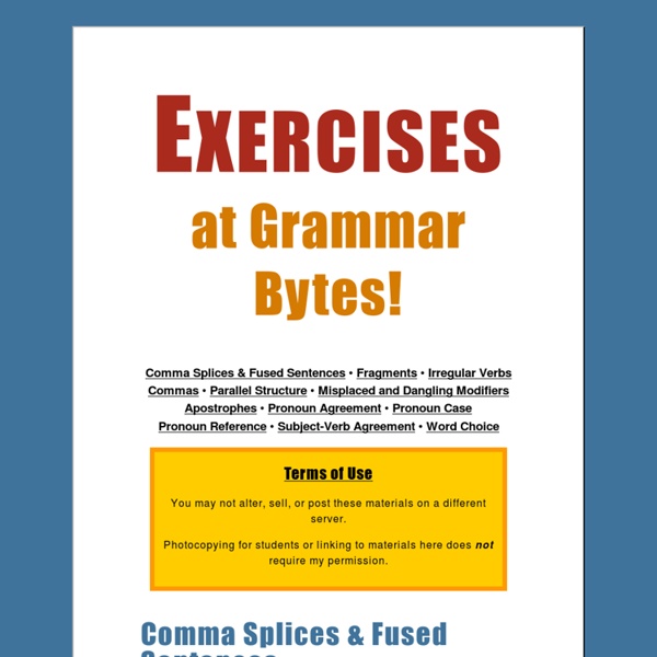 Exercises at Grammar Bytes!