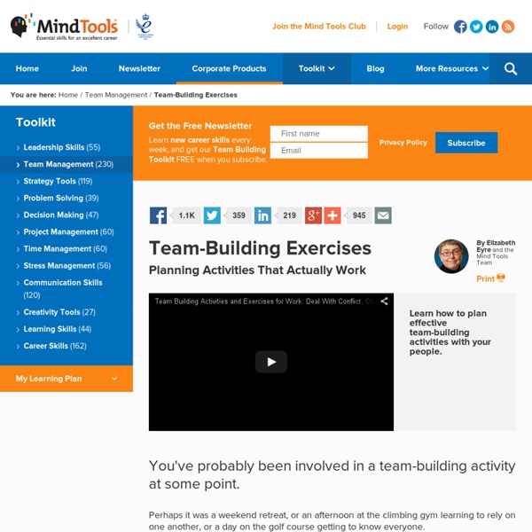 Team Building Exercises - Team Management Training from MindTools.com