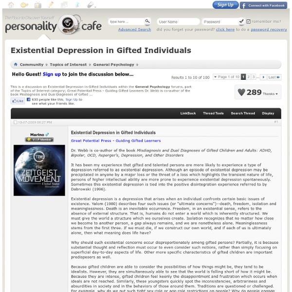Existential Depression in Gifted Individuals