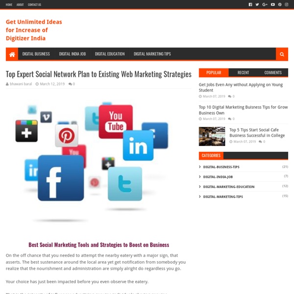 Top Expert Social Network Plan to Existing Web Marketing Strategies