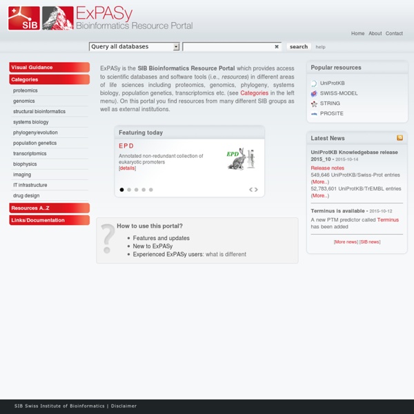 ExPASy: SIB Bioinformatics Resource Portal - Home