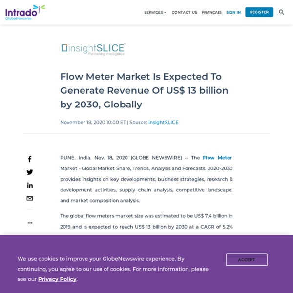 Flow Meter Market Is Expected To Generate Revenue Of US$ 13 billion by 2030, Globally