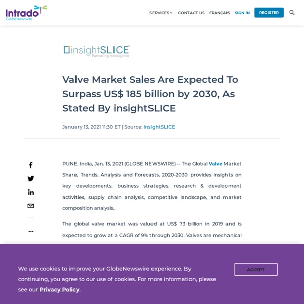 Valve Market Sales Are Expected To Surpass US$ 185 billion by 2030, As Stated By insightSLICE