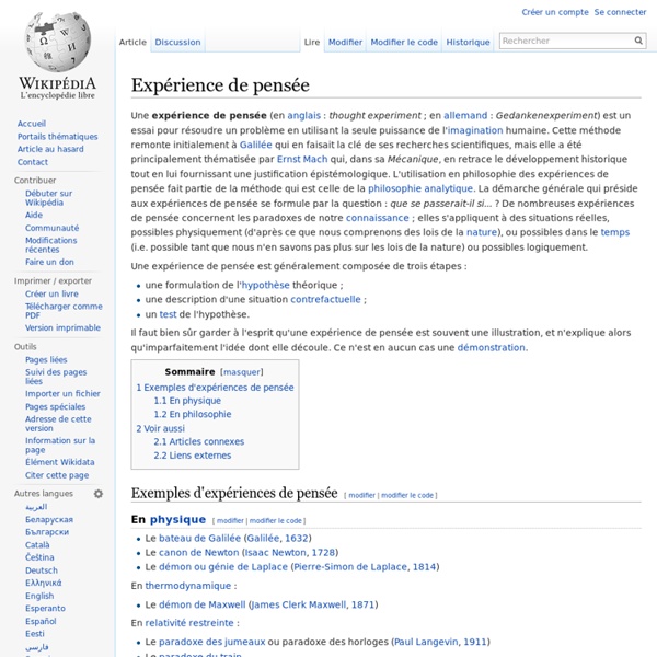 Expérience de pensée - Wikipédia
