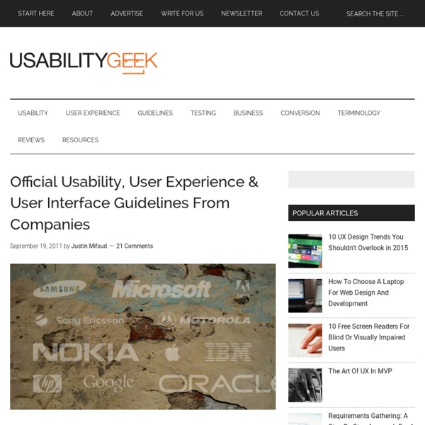 Usability, UX & UI Guidelines
