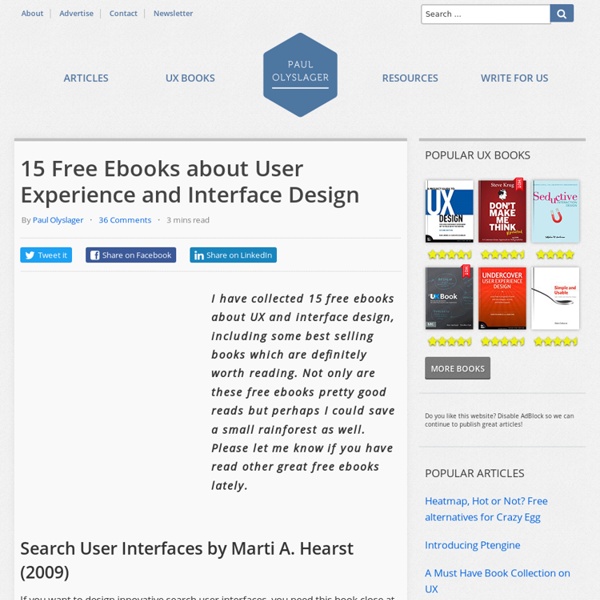 15 Free Ebooks about User Experience and Interface Design » paul olyslager