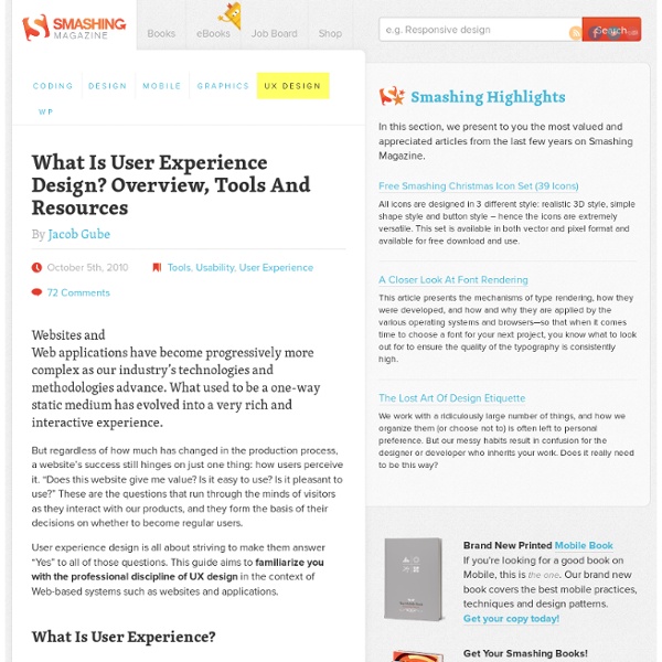 What Is User Experience Design? Overview, Tools And Resources - Smashing Magazine
