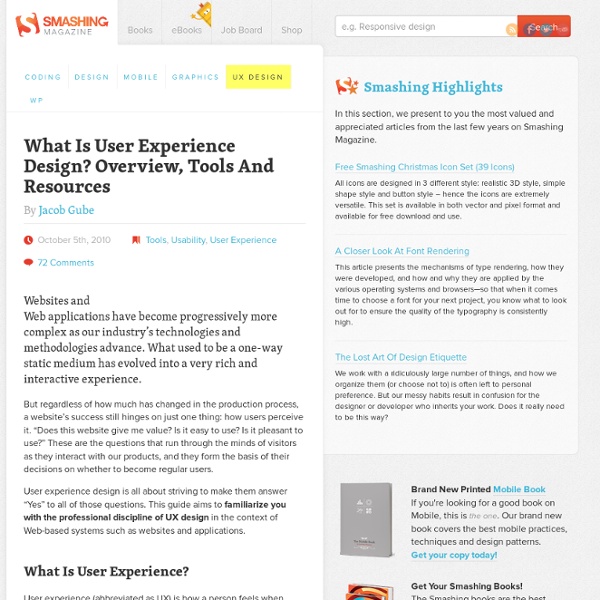 What Is User Experience Design? Overview, Tools And Resources - Smashing UX Design