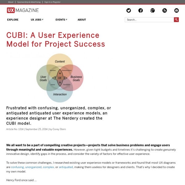 CUBI: A User Experience Model for Project Success