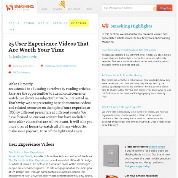 25 User Experience Videos That Are Worth Your Time - Smashing UX Design