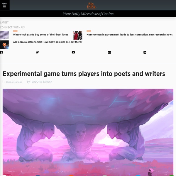 Experimental game turns players into poets and writers