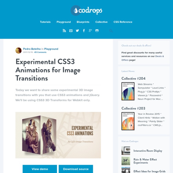 Experimental CSS3 Animations for Image Transitions