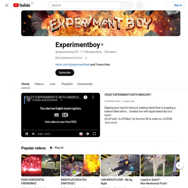 Experimentboy : vulgarisation scientifique par le biais d'expériences spectaculaires