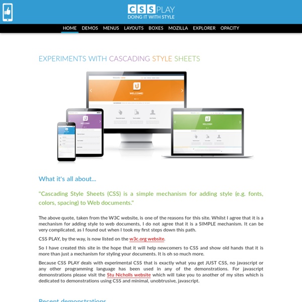 Experiments with cascading style sheets
