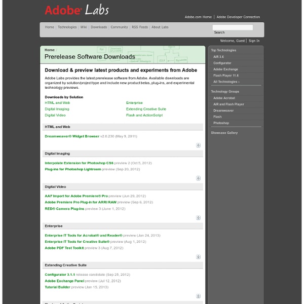 Adobe Labs - Downloads