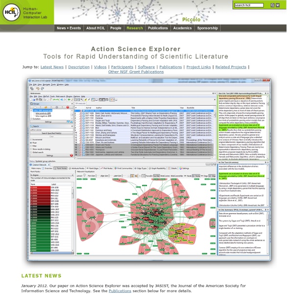 Action Science Explorer (Formerly iOpener Workbench)