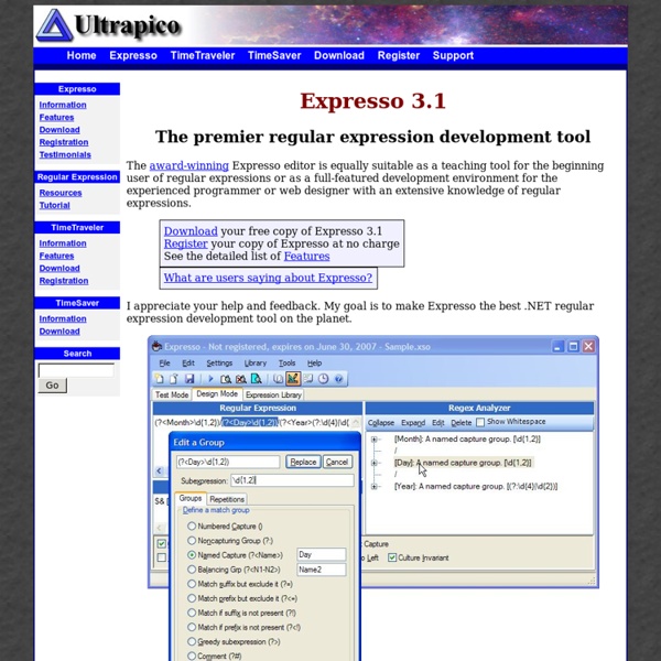 Expresso Regular Expression Development Tool