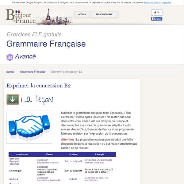 Grammaire B2 : La concession