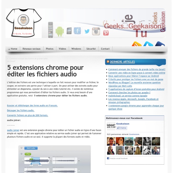 5 extensions chrome pour éditer les fichiers audio