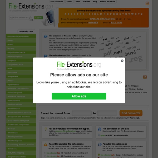 File-Extensions.org - File extension library