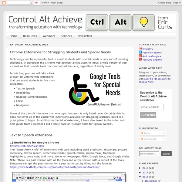 Chrome Extensions for Struggling Students and Special Needs