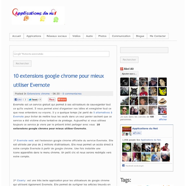 10 extensions google chrome pour mieux utiliser Evernote
