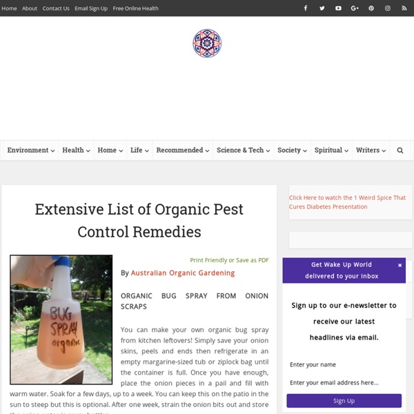 Extensive List of Organic Pest Control Remedies