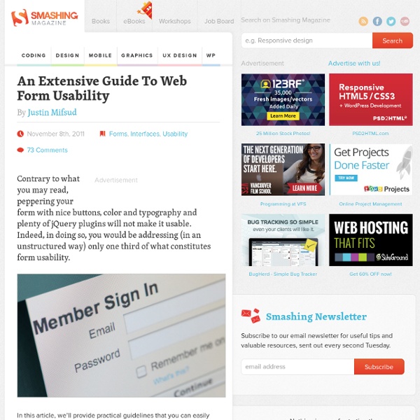An Extensive Guide To Web Form Usability - Smashing UX Design