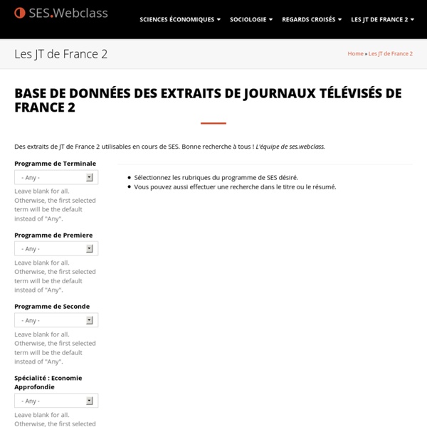 Base de données des extraits de journaux télévisés de France 2