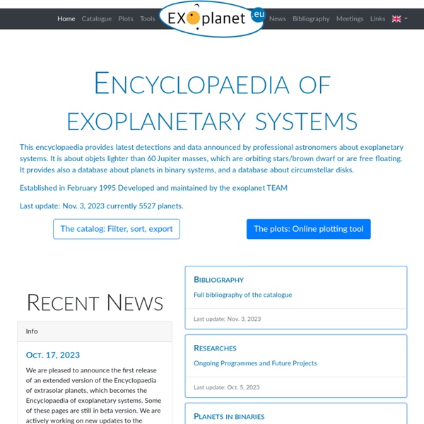 L'Encyclopédie des Planètes Extrasolaires