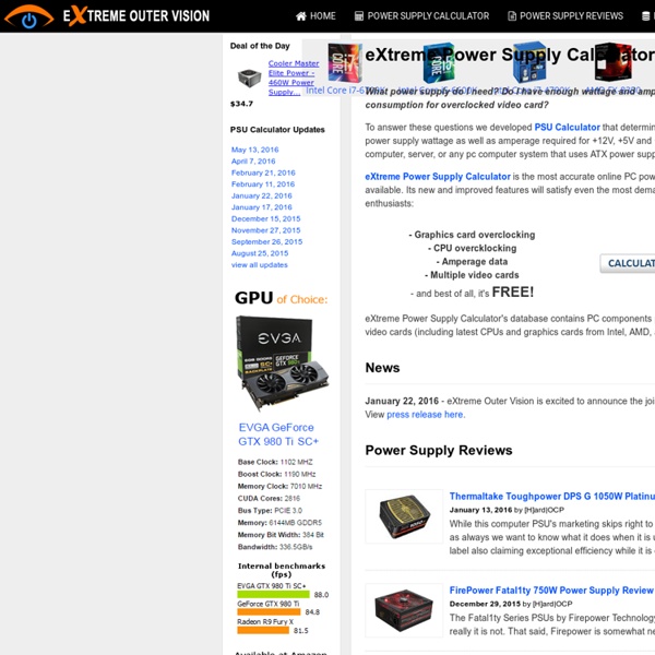 eXtreme Power Supply Calculator