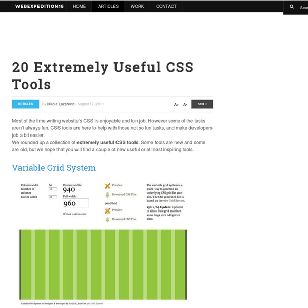 20 Extremely Useful CSS Tools