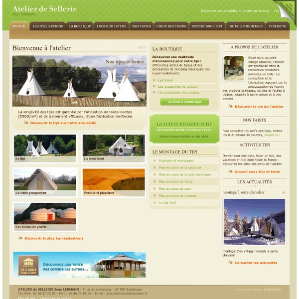 Tipi - Fabrication de tipi, tente inuit et dessus de yourte - Tipis et tentes Jean Lehmann