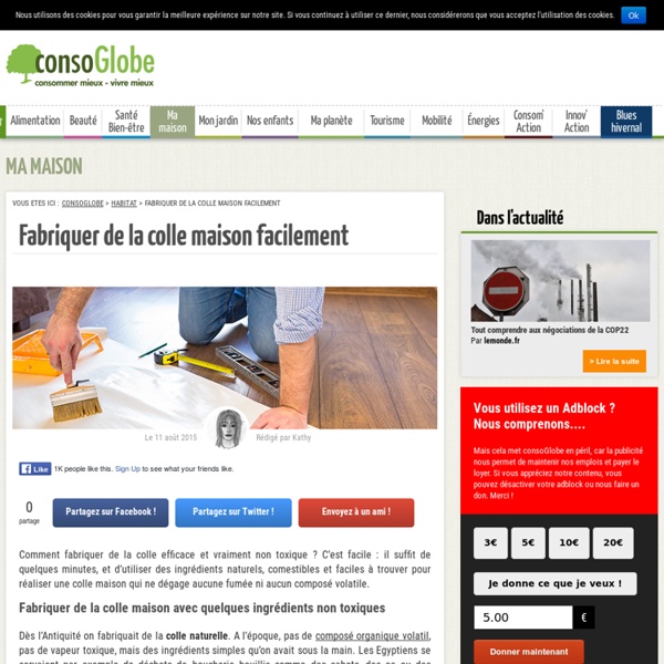 Fabriquer soi même de la Colle Bio