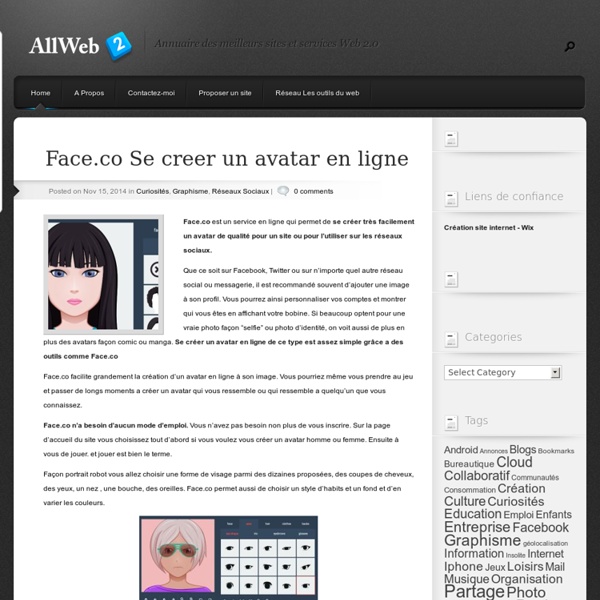 Face.co Se creer un avatar en ligne - Les Outils du Web