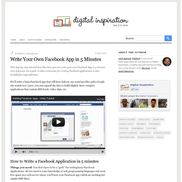 How to write a Facebook application in 5 Minutes