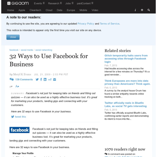 32 Ways to Use Facebook for Business: Online Collaboration «