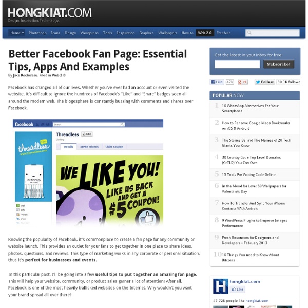 Better Facebook Fan Page: Essential Tips, Apps and Examples