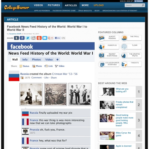 Facebook News Feed History of the World: World War I to World War II