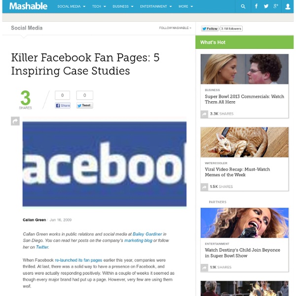 Killer Facebook Fan Pages: 5 Inspiring Case Studies