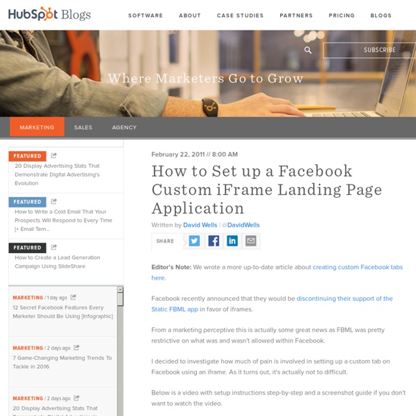 How to Set up a Facebook Custom iFrame Landing Page Application