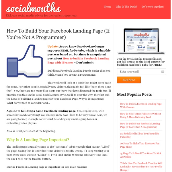 How To Build Your Facebook Landing Page (If You’re Not A Programmer)