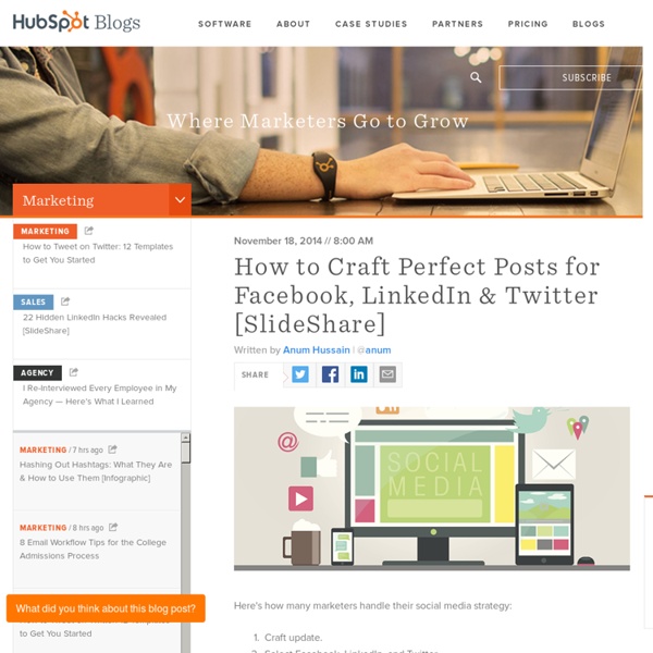 How to Craft Perfect Posts for Facebook, LinkedIn & Twitter [SlideShare]