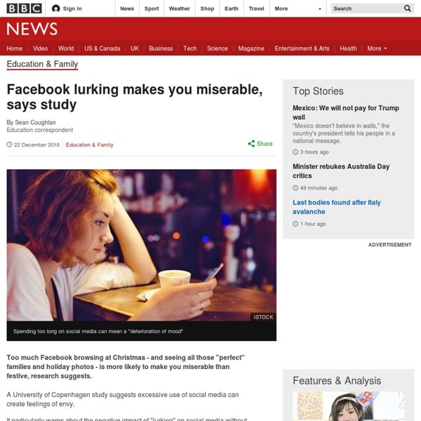 Facebook lurking makes you miserable, says study