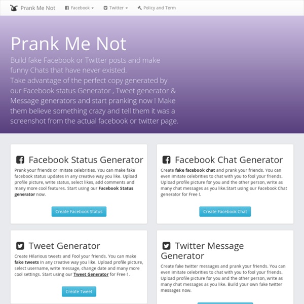 Fake Tweet,Chat & Facebook Status Generator