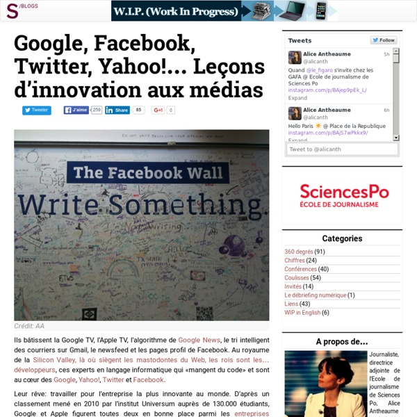 Google, Facebook, Twitter, Yahoo!… Leçons d’innovation aux médias